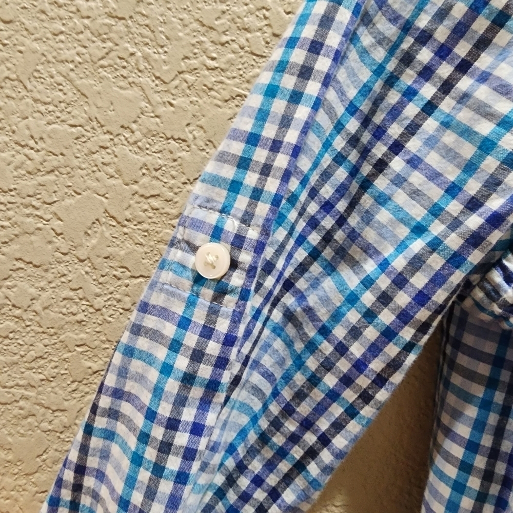 Childrens Place Long sleeve blue and white plaid button up shirt Size S 5/6 - Picture 6 of 9